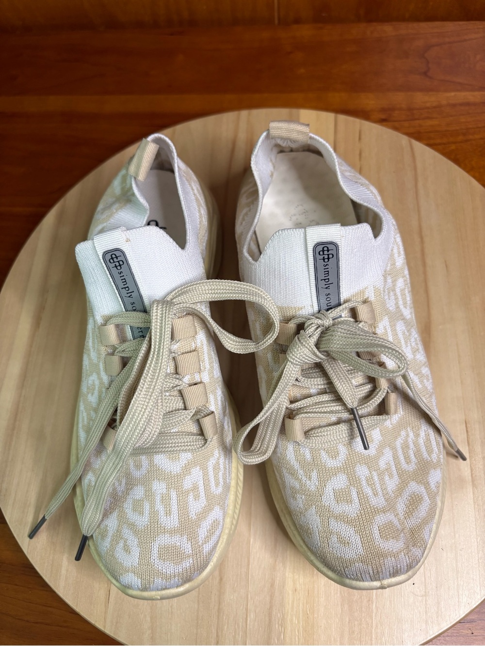 tan leopard-print knit sneakers by Simply Southern, one is cleaner than the othe - Picture 10 of 10